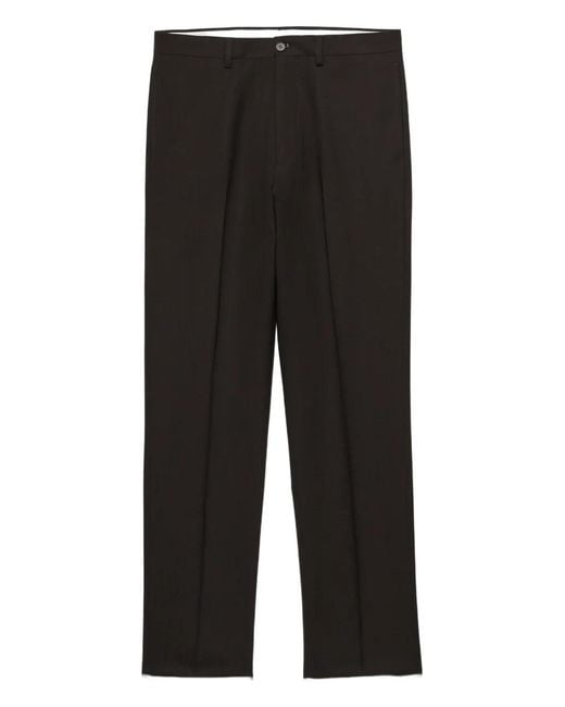 Prada Wollen Broek Met Knoopsluiting in het Black voor heren