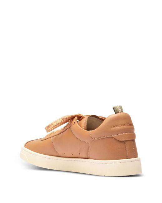 Officine Creative Pink Leather Lace-Up Sneakers