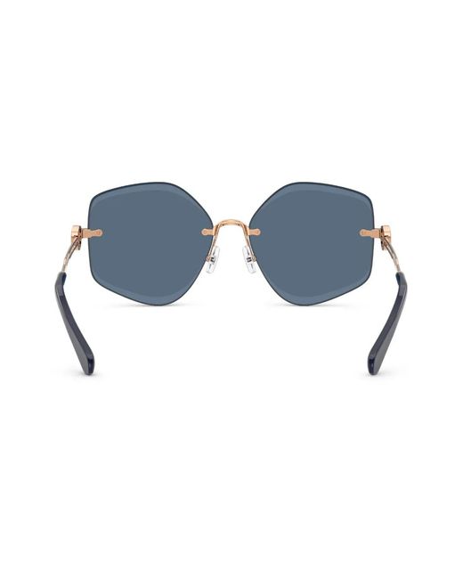 Tory Burch Blue Geometric-Frame Sunglasses