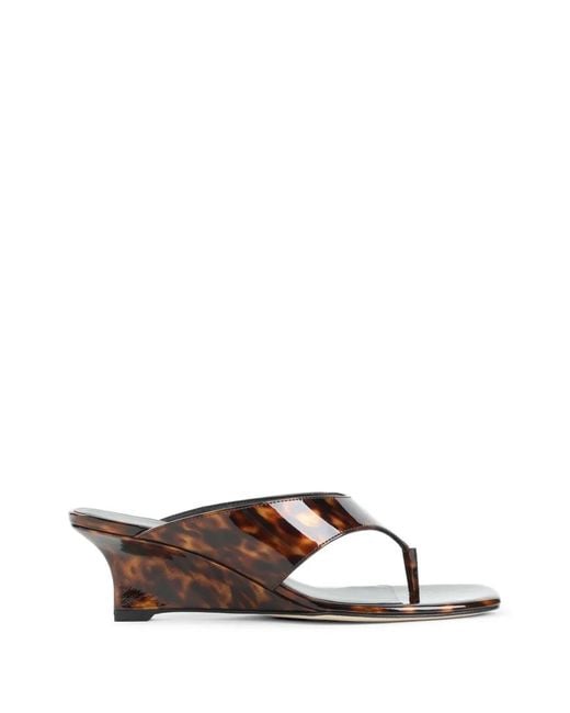 Stuart Weitzman Brown Wedge Sandals