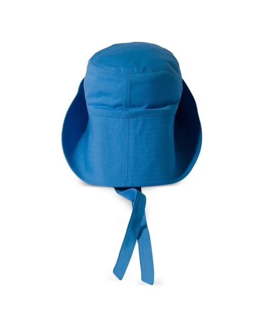 Miu Miu Blue Bob En Popeline À Bord Large