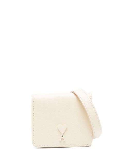 AMI White Ami De Coeur Leather Card Holder