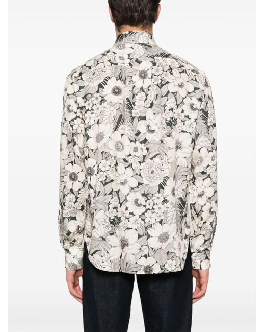 Tom Ford Overhemd Met Bloemenprint in het Gray voor heren