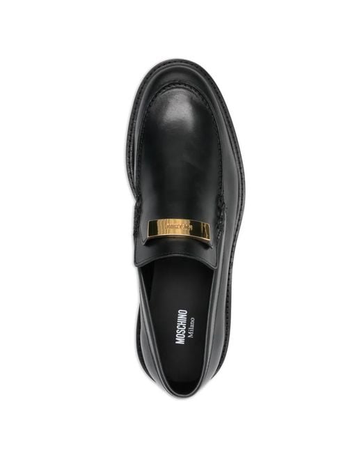 Moschino Black Refined Silk And Nylon Loafers for men
