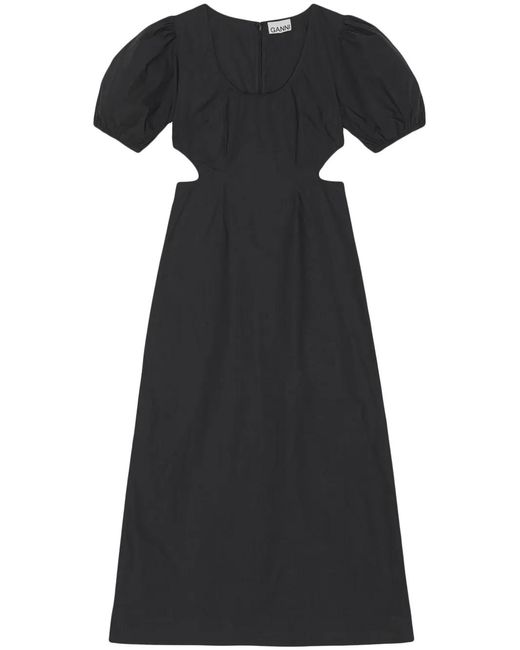 Ganni Jurk Van Biologisch Katoen in het Black