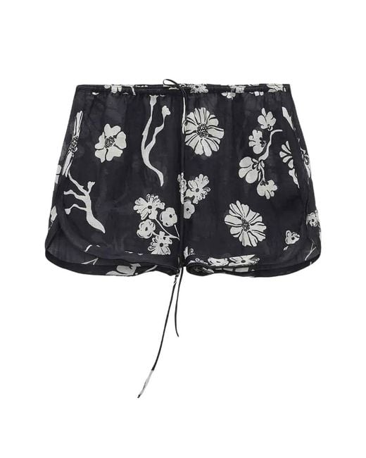 Dorothee Schumacher Black Floral-Print Drawstring Shorts
