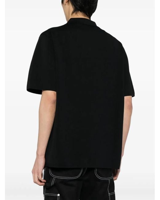 Alpha Tauri Black Patch-Pocket Button-Up Shirt for men