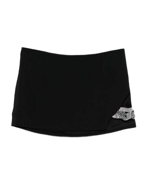 Amen Black Beaded-Embellished Panel Mini Skirt