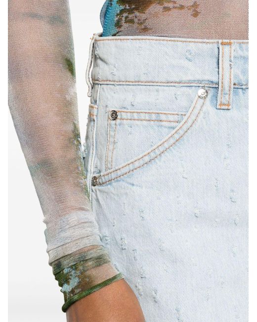 MSGM Blue Jeans-Shorts mit Distressed-Detail