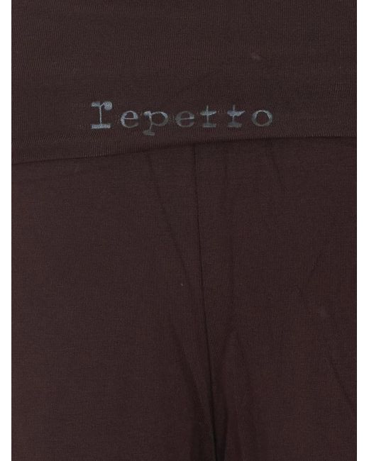 Repetto Brown Elasticated Logo-Print Trousers