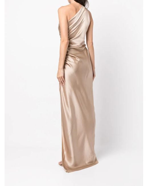 Michelle Mason Multicolor Asym Silk Gown