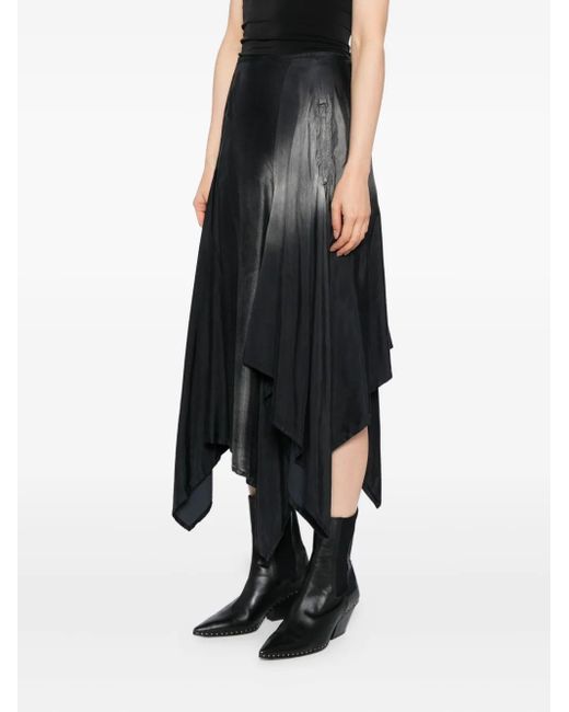 Yohji Yamamoto Black Asymmetric Mid Skirt