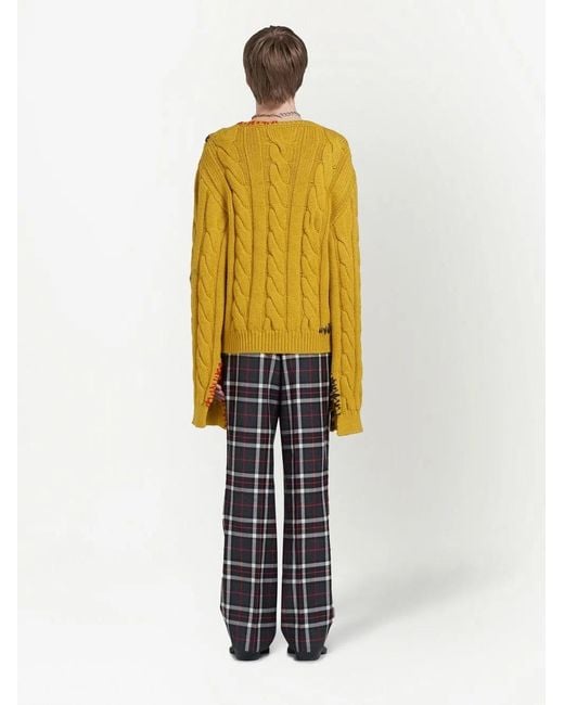 Marni Blue Checked Wide-Leg Trousers for men