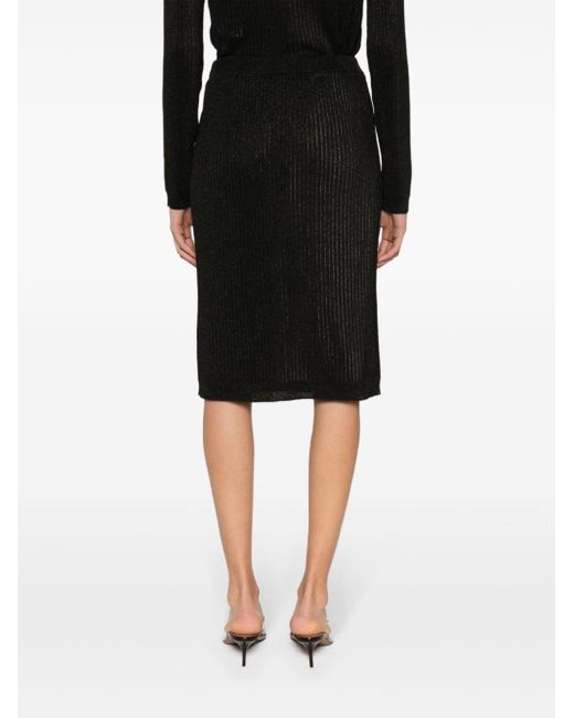 Gucci Black Ribbed Knit Skirt - Women's - Silk/acetate/viscose/polyester