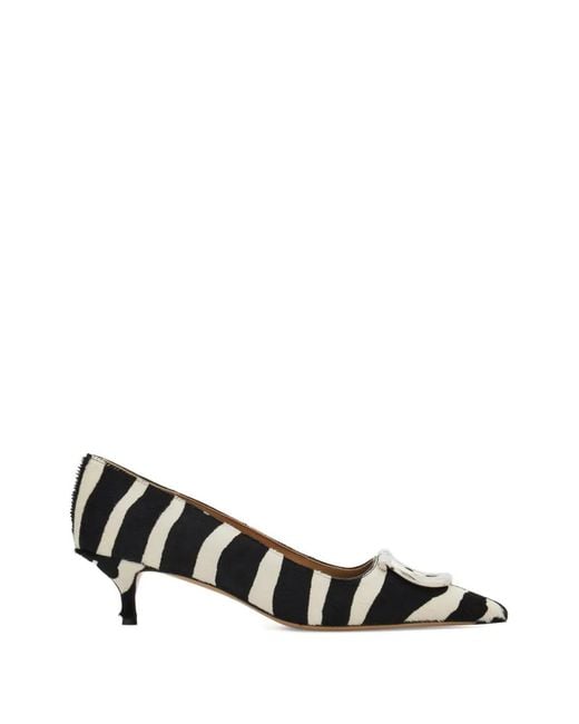 Ferragamo White Maxi Gancini Embellished Pump