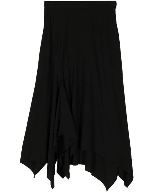 Falda de cintura alta asimétrica Y's Yohji Yamamoto de color Black