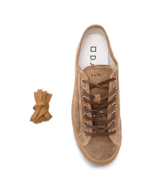 Date Brown Tender Suede Low-Top Sneakers for men