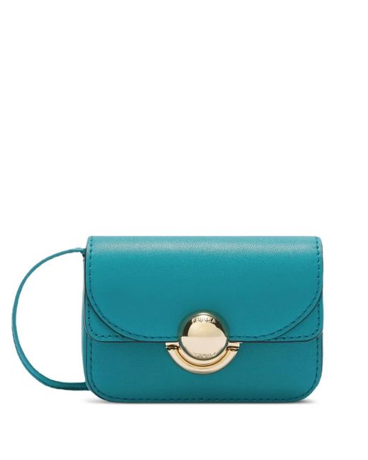 Furla Blue Small Leather Shoulder Bag