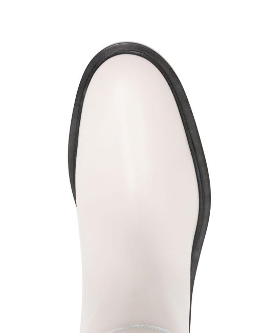 Jil Sander White Leather Knee-high Riding Boots