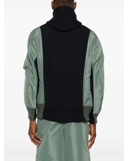 Sacai Black Twill Hoodie for men