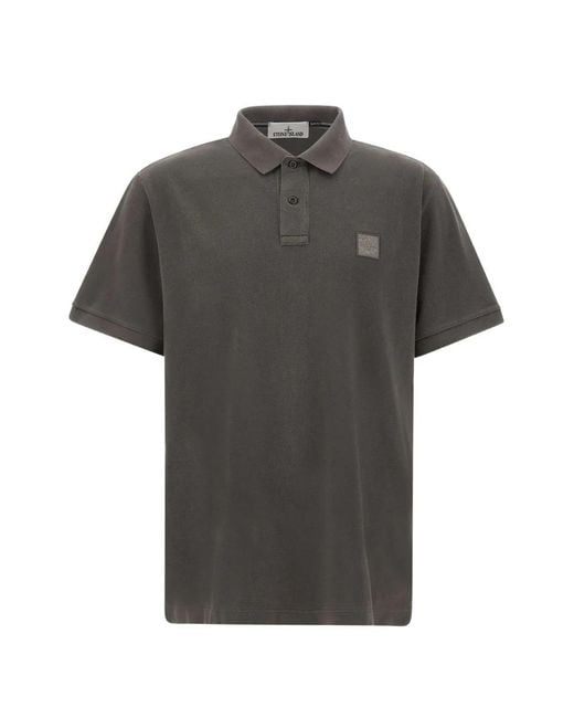 Stone Island Gray Polo À Patch Logo for men