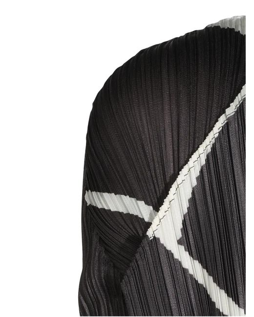 Pleats Please Issey Miyake Black Abstract-Print Pleated Sweater