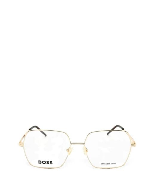 Boss Natural Geometric-Frame Glasses