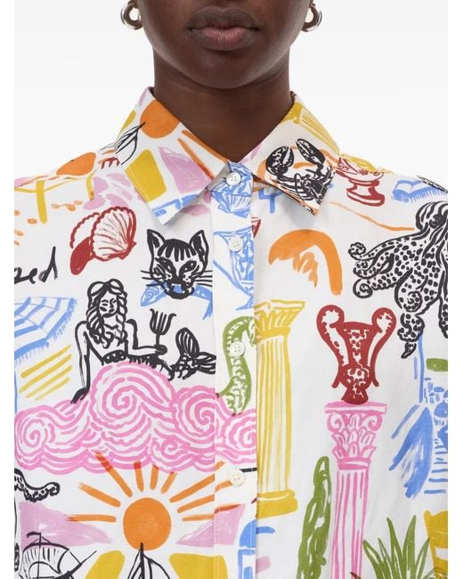 Closed White Oversized Printed Shirt