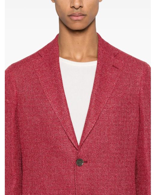 メンズ Etro ワッフルニット ジャケット Red