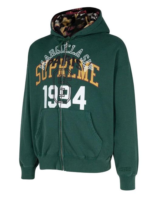 Supreme X Mm6 Maison Margiela Zip-Up Hoodie in Green | Lyst