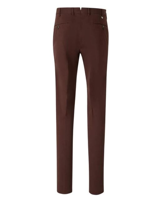 PT Torino Brown Button-Fly Trousers for men