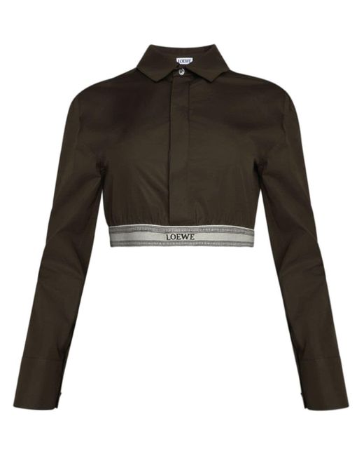 Loewe Black Long-sleeve Cropped Shirt