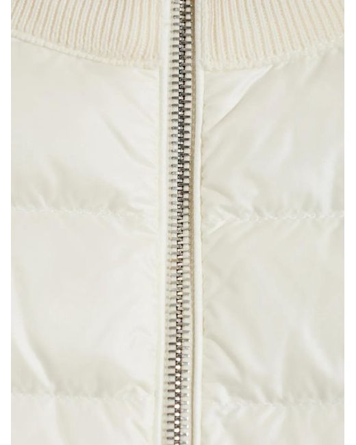 Moncler White Quilted Padded Cardigan