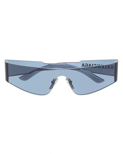Balenciaga Blue Mono Rectangle Sunglasses