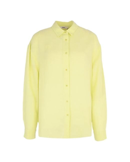 PANGAIA Yellow Chemise Boutonnée À Manches Longues
