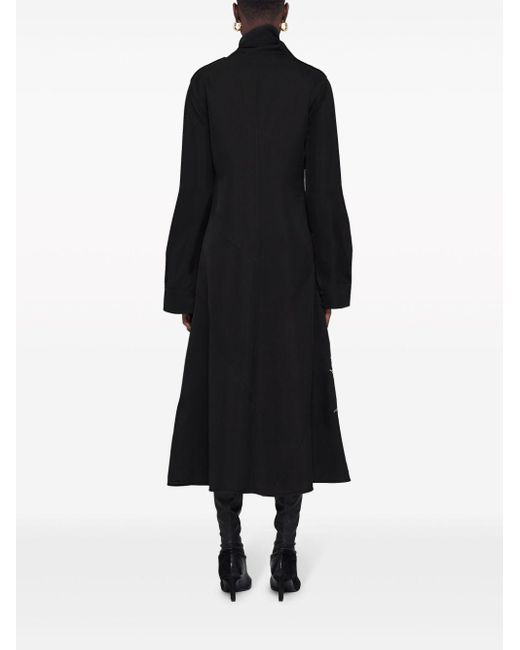 Jil Sander Black Sequinned-bird Midi Dress