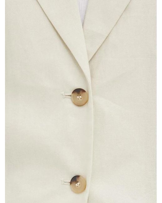 Benetton White Linen Blazer