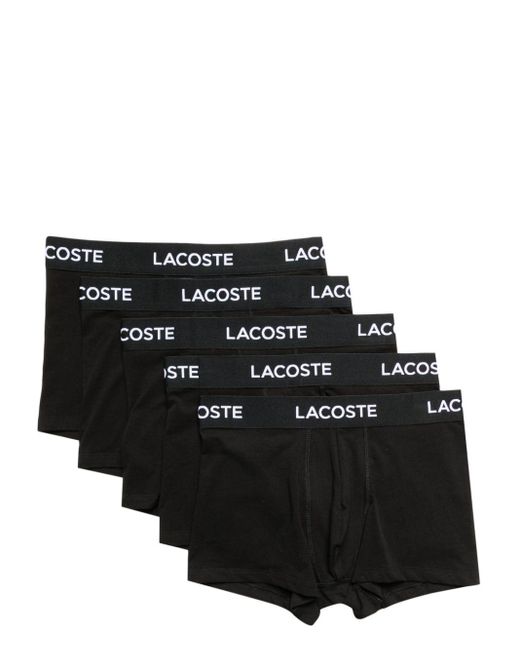 Lacoste 5er-Set Boxershorts mit Logo-Print in Black für Herren