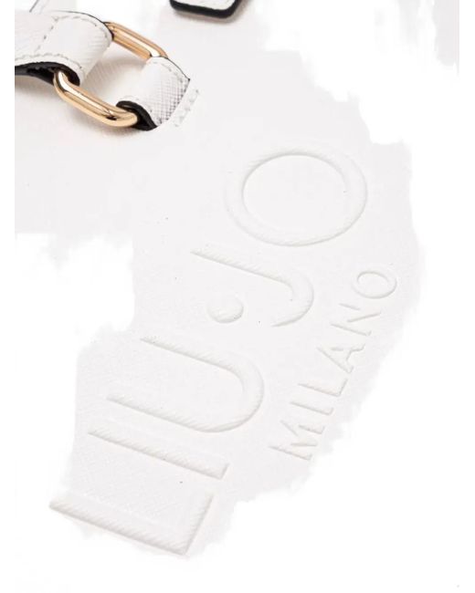 Borsa Tote Con Logo Goffrato di Liu Jo in White