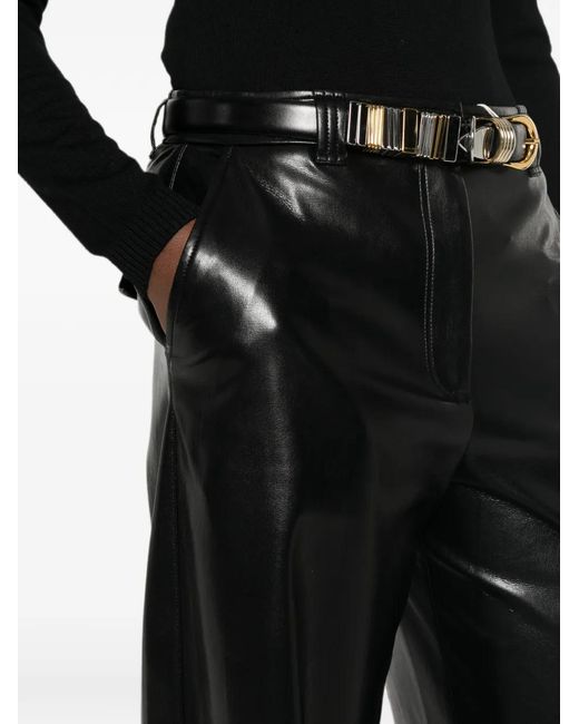 Pinko Black Belt-Loop Pocket Trousers
