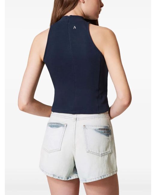Twinset Blue Super Bleached Denim Shorts