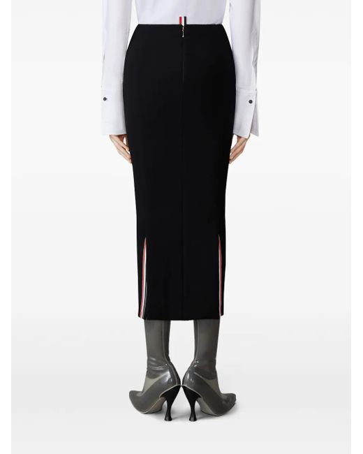 Thom Browne Black Wool Hobble Skirt