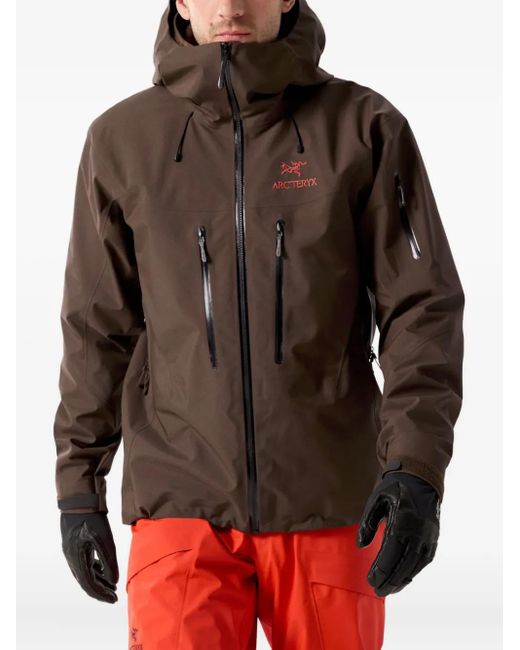 Arc'teryx Brown Alpha Sv Hooded Zip-Up Jacket for men