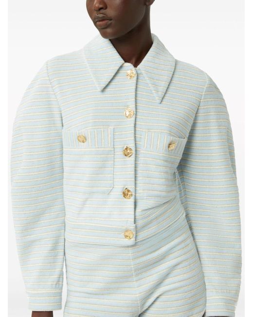 Nina Ricci Blue Striped Cotton Jacket