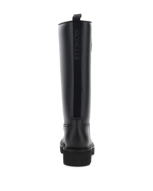 Moncler Black Logo-Patch Slip-On Boots