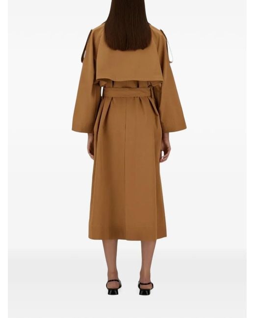 Herno Brown Double-Breasted Belted Trench Coat