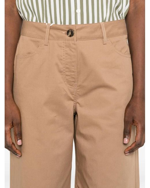 Marella Natural Belt-Loops Trousers