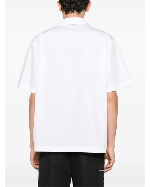 Valentino Garavani White V-Detail Bowling Shirt for men