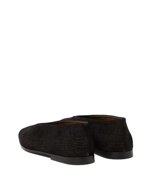 Marsèll Black Scivolo Crocodile-Effect Ballet Flats