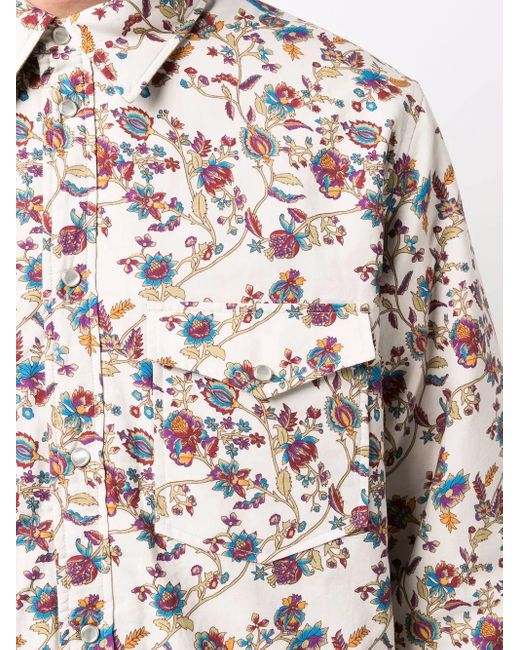 Isabel Marant Multicolor Floral-Print Cotton Shirt Jacket for men